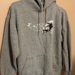 Gray Hoodie with Moose Graphic